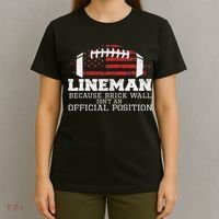 Football Lineman Because Brick Wall O Line D Line Lineman T-Shirt thumb 4