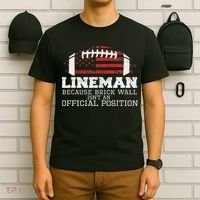 Football Lineman Because Brick Wall O Line D Line Lineman T-Shirt thumb 6