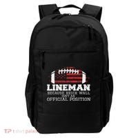 Football Lineman Because Brick Wall O Line D Line Lineman Backpack thumb 0