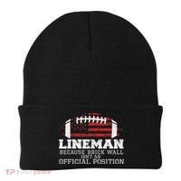 Football Lineman Because Brick Wall O Line D Line Lineman Beanie thumb 0