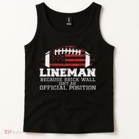 Football Lineman Because Brick Wall O Line D Line Lineman Tank Top thumb 2