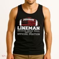 Football Lineman Because Brick Wall O Line D Line Lineman Tank Top thumb 3