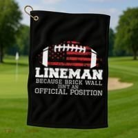 Football Lineman Because Brick Wall O Line D Line Lineman Golf Towel thumb 1