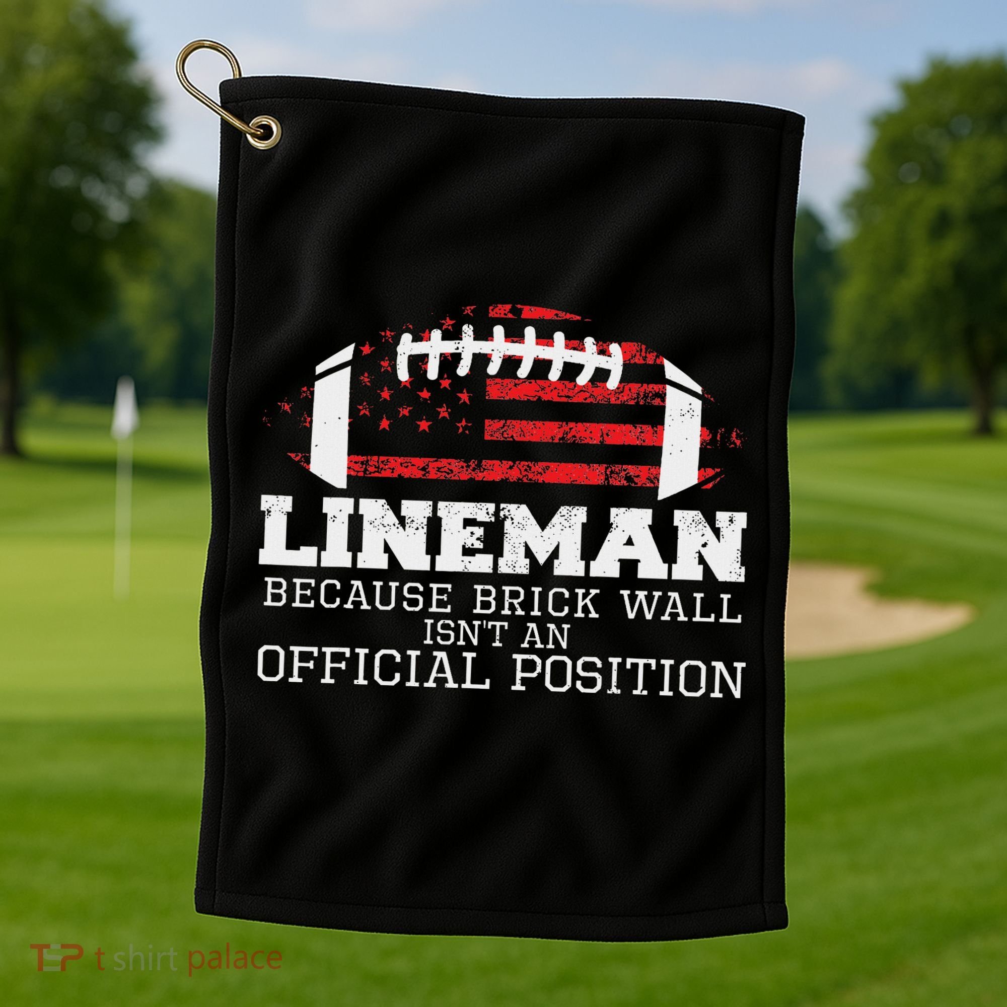 Football Lineman Because Brick Wall O Line D Line Lineman Golf Towel