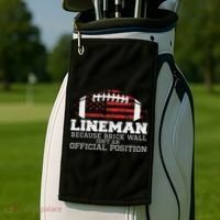 Football Lineman Because Brick Wall O Line D Line Lineman Golf Towel thumb 2