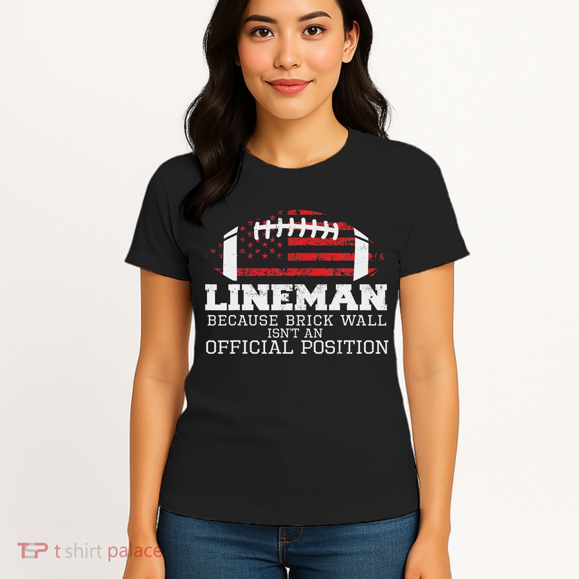 Football Lineman Because Brick Wall O Line D Line Lineman Women's T-Shirt
