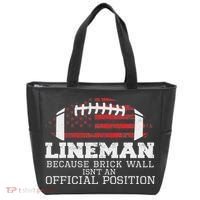 Football Lineman Because Brick Wall O Line D Line Lineman Tote Bag thumb 0