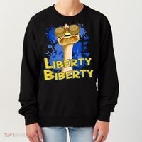 Funny Liberty Biberty Ostrich Sunglasses Humor Blue Women's Sweatshirt thumb 0