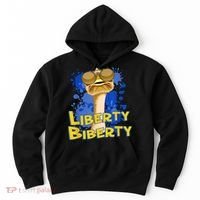 Funny Liberty Biberty Ostrich Sunglasses Humor Blue Hoodie thumb 0