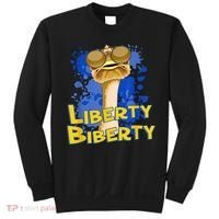 Funny Liberty Biberty Ostrich Sunglasses Humor Blue Sweatshirt thumb 0