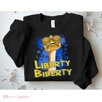 Funny Liberty Biberty Ostrich Sunglasses Humor Blue Sweatshirt thumb 2
