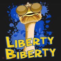 Funny Liberty Biberty Ostrich Sunglasses Humor Blue Women's Hoodie thumb 2