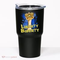 Funny Liberty Biberty Ostrich Sunglasses Humor Blue Tumbler thumb 0