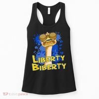 Funny Liberty Biberty Ostrich Sunglasses Humor Blue Women's Tank Top thumb 0