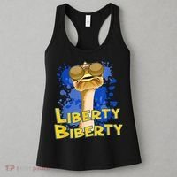 Funny Liberty Biberty Ostrich Sunglasses Humor Blue Women's Tank Top thumb 3