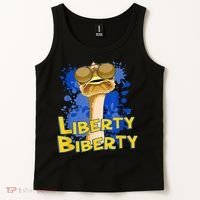 Funny Liberty Biberty Ostrich Sunglasses Humor Blue Tank Top thumb 2