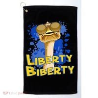 Funny Liberty Biberty Ostrich Sunglasses Humor Blue Golf Towel thumb 0