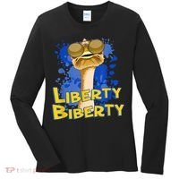Funny Liberty Biberty Ostrich Sunglasses Humor Blue Women's Long Sleeve Shirt thumb 0