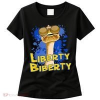 Funny Liberty Biberty Ostrich Sunglasses Humor Blue Women's T-Shirt thumb 0