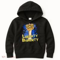 Funny Liberty Biberty Ostrich Sunglasses Humor Blue Kids Hoodie thumb 0