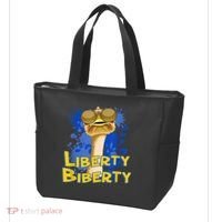 Funny Liberty Biberty Ostrich Sunglasses Humor Blue Tote Bag thumb 3