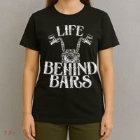 Funny Life Behind Bars Distressed Motorcycle T-Shirt thumb 4