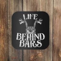 Funny Life Behind Bars Distressed Motorcycle Coaster thumb 0