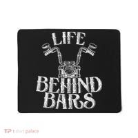 Funny Life Behind Bars Distressed Motorcycle Mousepad thumb 0
