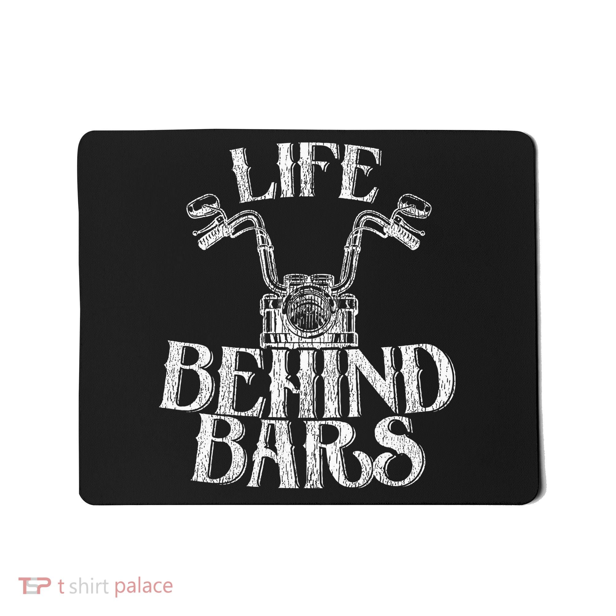Funny Life Behind Bars Distressed Motorcycle Mousepad