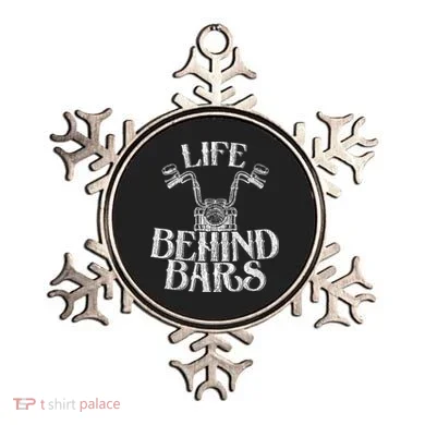 Funny Life Behind Bars Distressed Motorcycle Ornament