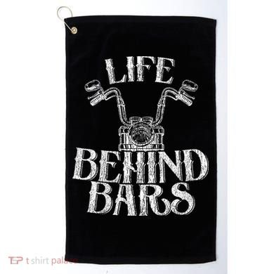 Funny Life Behind Bars Distressed Motorcycle Golf Towel