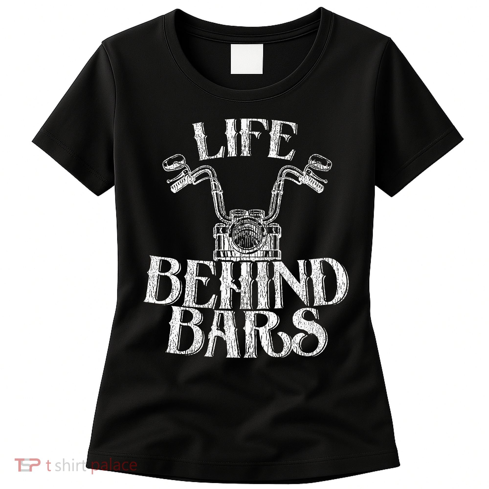 Funny Life Behind Bars Distressed Motorcycle Women's T-Shirt