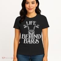 Funny Life Behind Bars Distressed Motorcycle Women's T-Shirt thumb 4