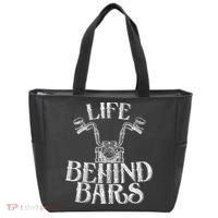 Funny Life Behind Bars Distressed Motorcycle Tote Bag thumb 0
