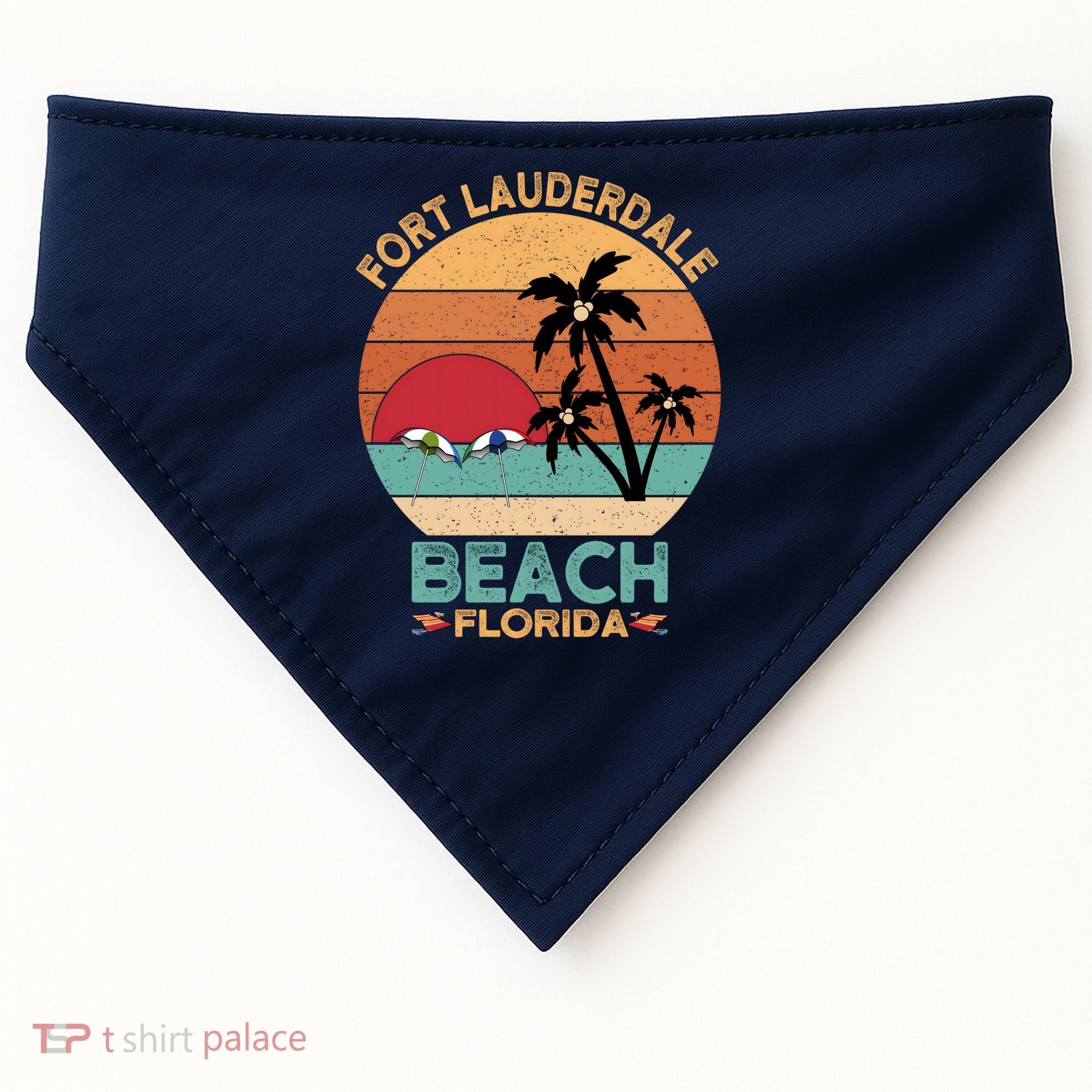 Fort Lauderdale Beach Florida Sunset USA-Made Doggie Bandana
