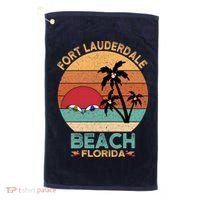 Fort Lauderdale Beach Florida Sunset Golf Towel thumb 0