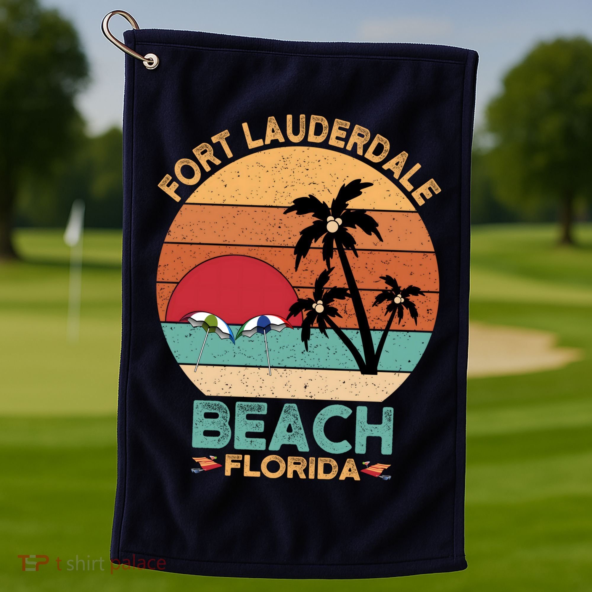 Fort Lauderdale Beach Florida Sunset Golf Towel