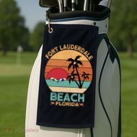 Fort Lauderdale Beach Florida Sunset Golf Towel thumb 2
