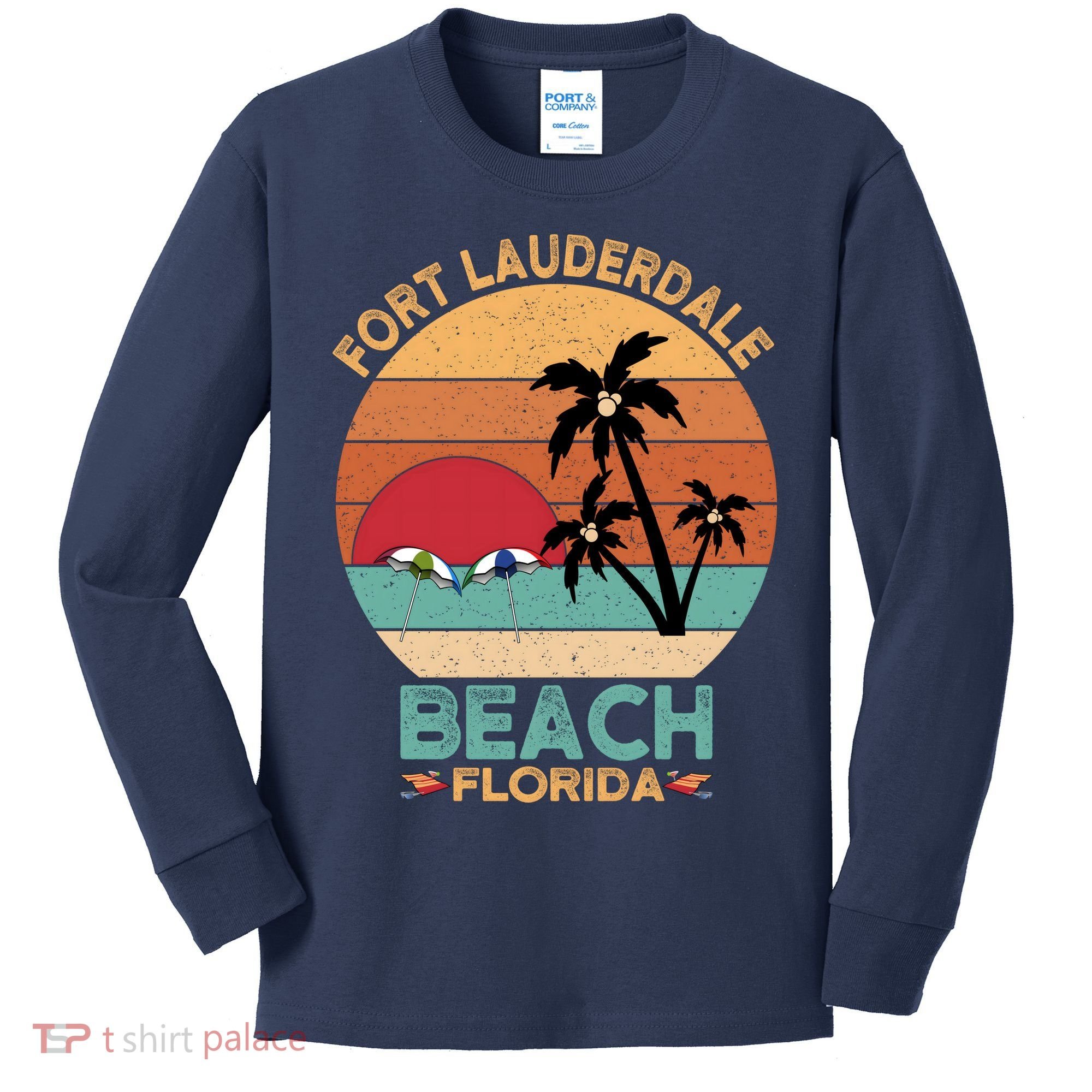 Fort Lauderdale Beach Florida Sunset Kids Long Sleeve Shirt