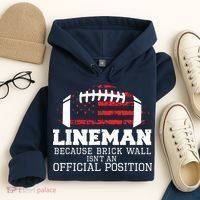 Football Lineman Because Brick Wall OLine DLine Lineman Hoodie thumb 4