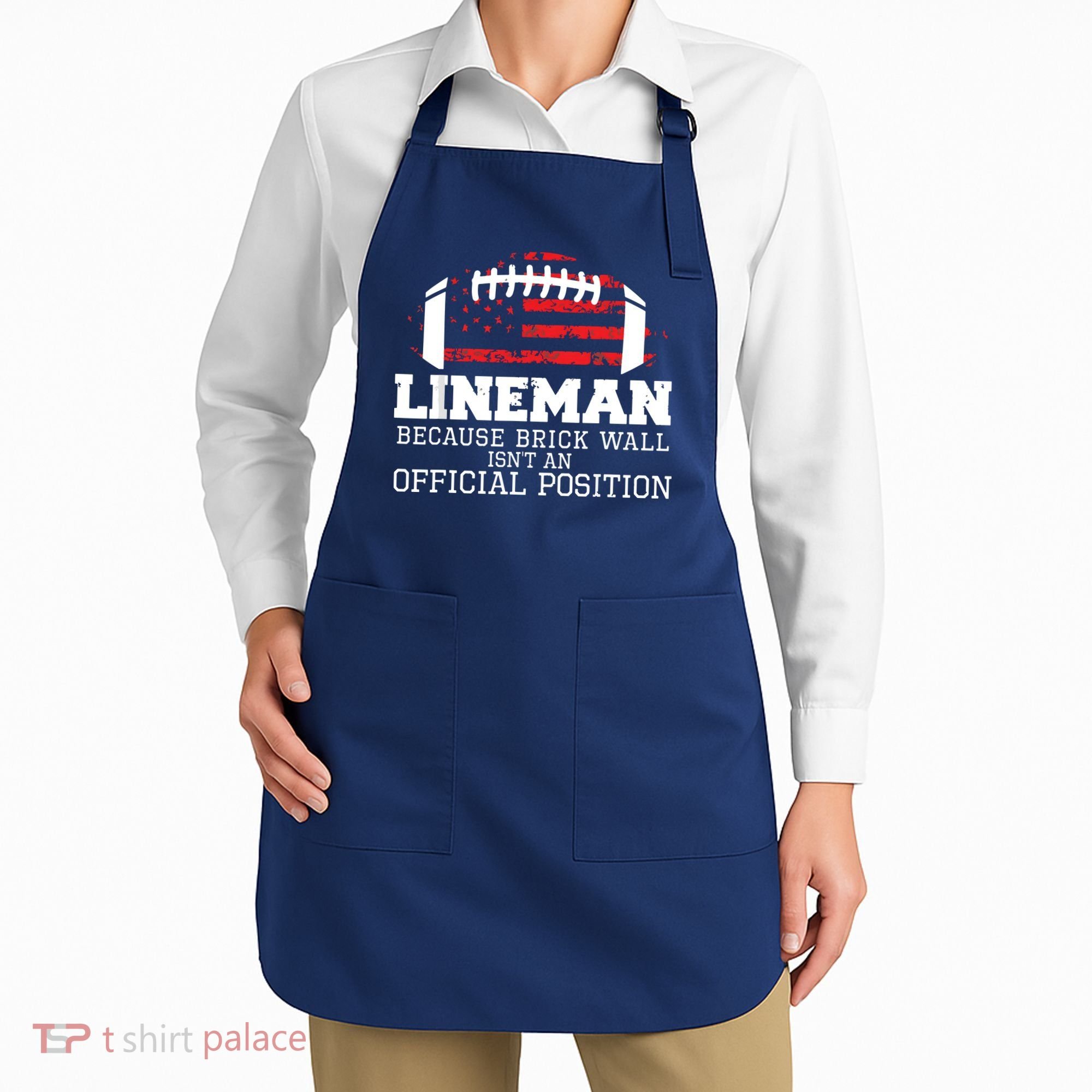 Football Lineman Because Brick Wall OLine DLine Lineman Apron