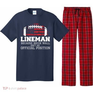 Football Lineman Because Brick Wall OLine DLine Lineman Pajama Set
