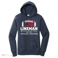 Football Lineman Because Brick Wall OLine DLine Lineman Women's Hoodie thumb 0