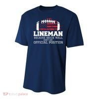Football Lineman Because Brick Wall OLine DLine Lineman Youth Performance Sprint T-Shirt thumb 0