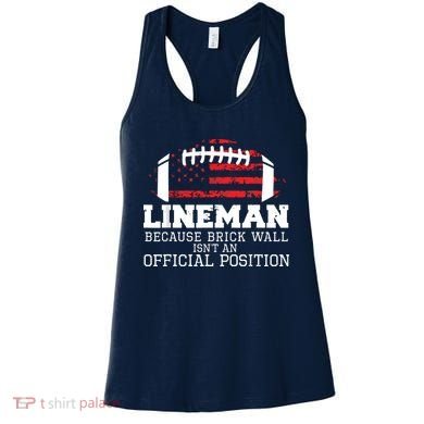 Football Lineman Because Brick Wall OLine DLine Lineman Women's Tank Top