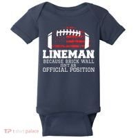 Football Lineman Because Brick Wall OLine DLine Lineman Baby Bodysuit thumb 0