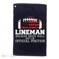 Football Lineman Because Brick Wall OLine DLine Lineman Golf Towel thumb 0