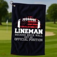 Football Lineman Because Brick Wall OLine DLine Lineman Golf Towel thumb 1