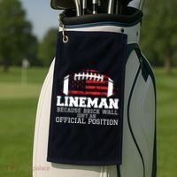 Football Lineman Because Brick Wall OLine DLine Lineman Golf Towel thumb 2