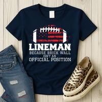 Football Lineman Because Brick Wall OLine DLine Lineman Women's T-Shirt thumb 3